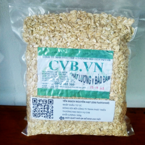 sản phẩm yến mạch nguyên hạt 1kg, được đóng gói hút chân không bởi Công ty CVB